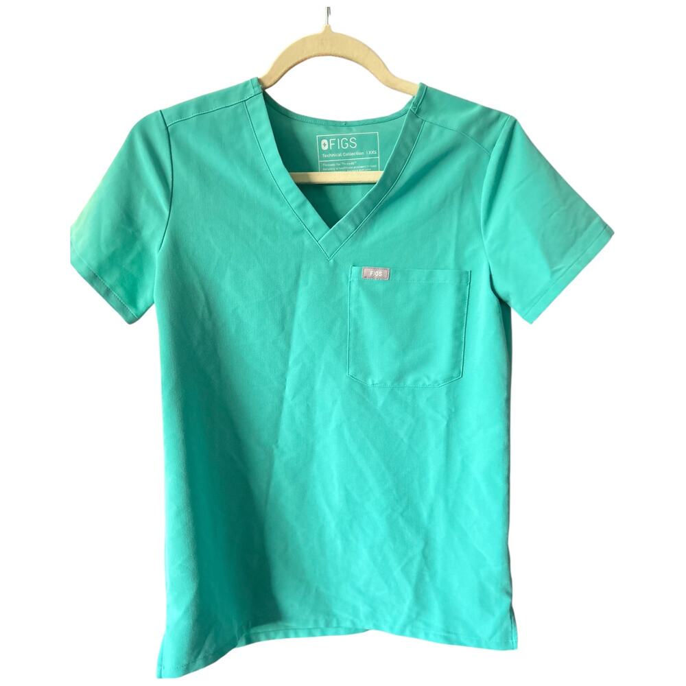EUC Figs Catarina Surgical Green 1 Pocket Scrub Top PO #1917 Size XXS